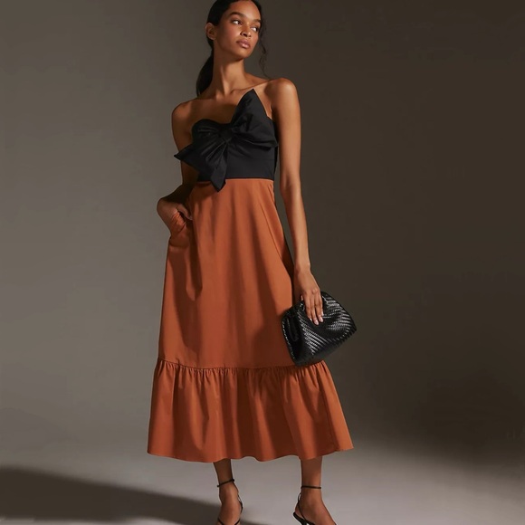 bow tie maxi dress anthropologie